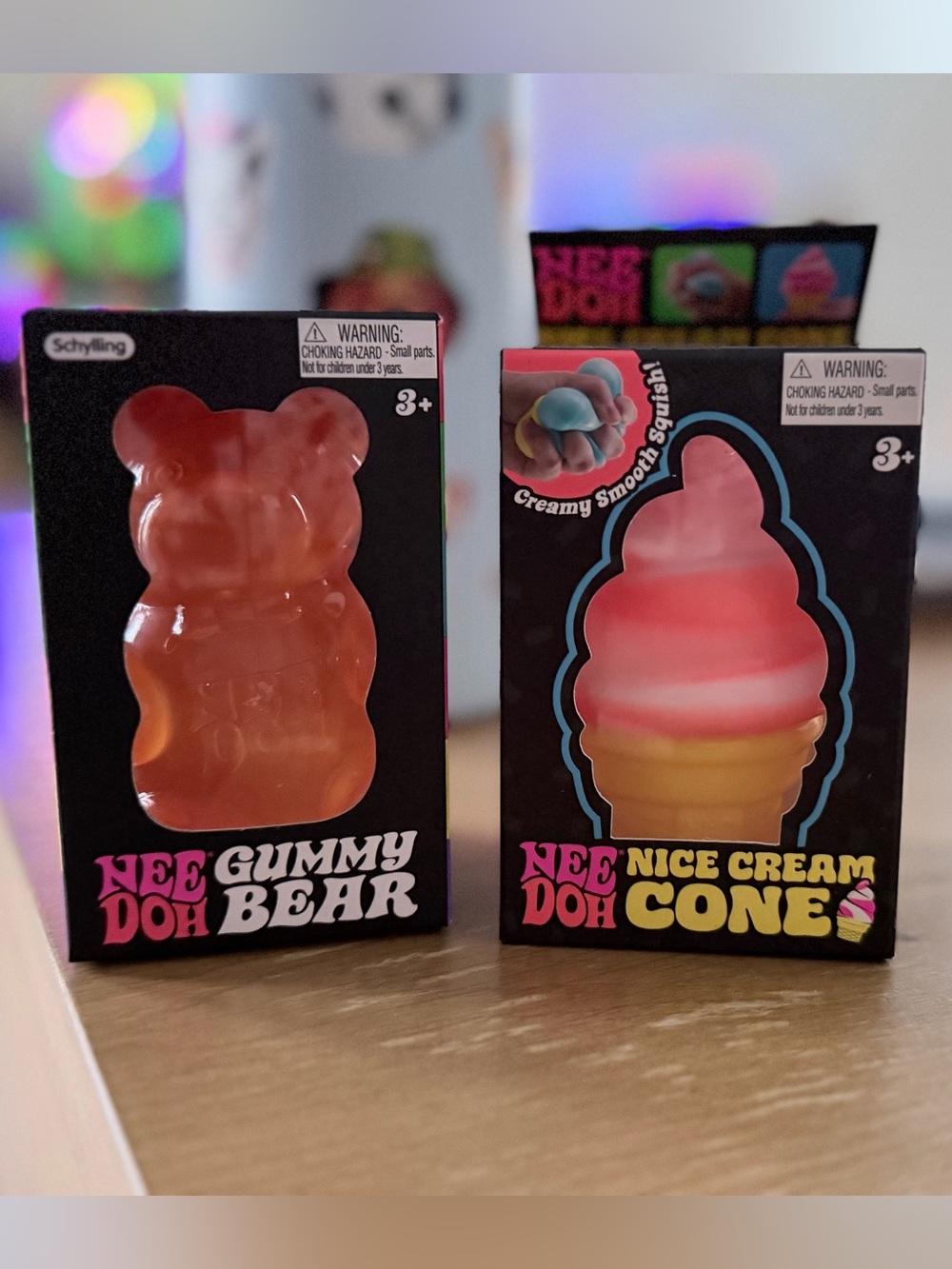 Nee Doh Gummy Bear & Nice Cream Cone - Orange Bundle of 2